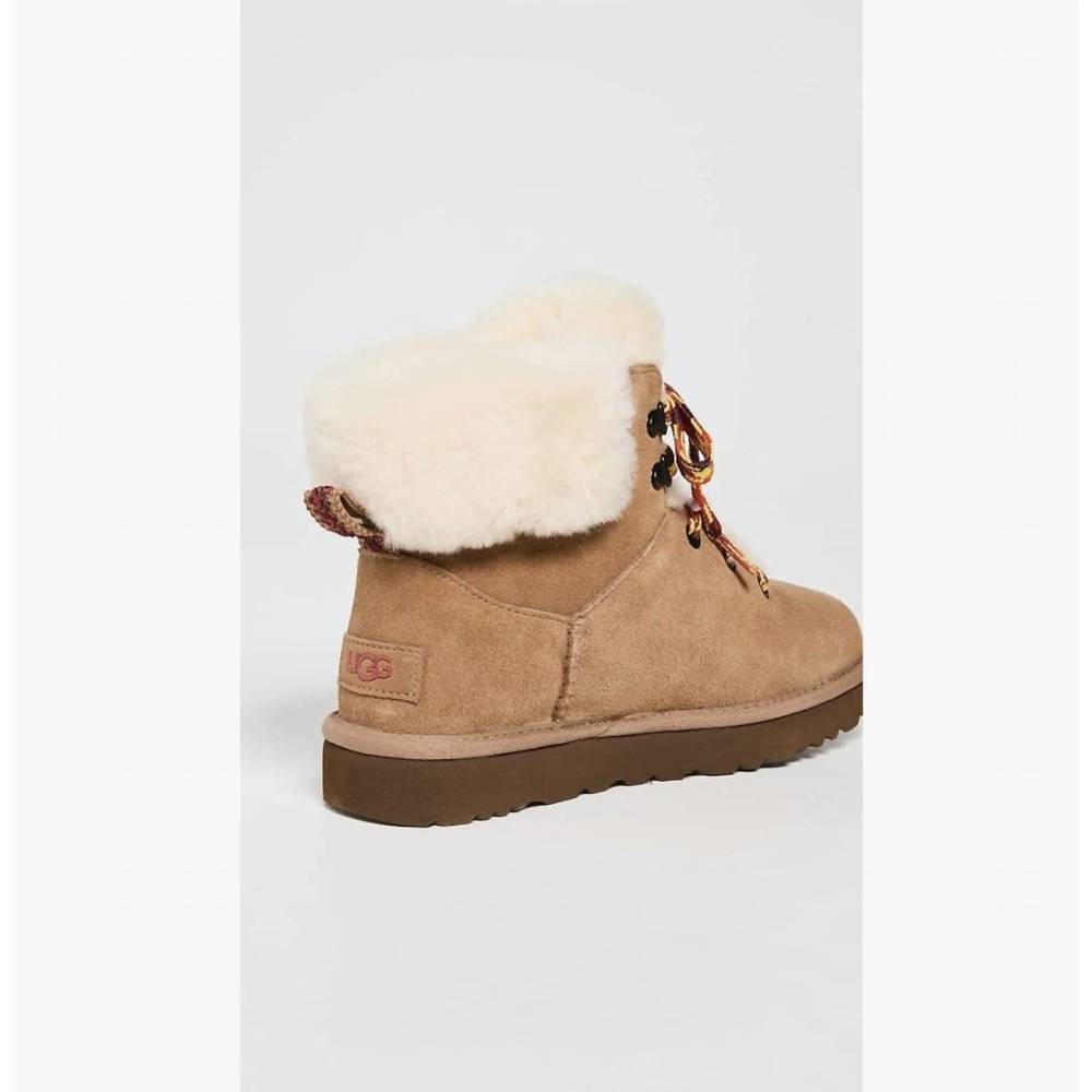 NEW UGG women classic mini alpine lace boot in chestnut - Picture 3 of 3